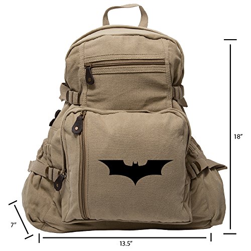 Morral de Batman Begins The Dark Knight Army Sport Heavyweight Canvas Backpack Bag in Khaki