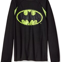 Ropa de Batman para niños DC Comics Big Boys' Logo Long-Sleeve Knit Tee, Black/Yellow, XS Marca DC Comics